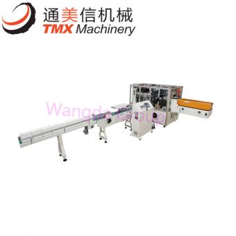 High speed facial tissue paper package wrapping machine